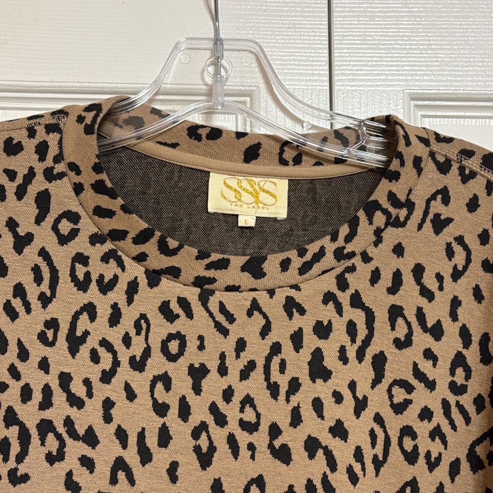 SSYS Brown Leopard Print Crewneck Sweatshirt WORN ONCE - Picture 3 of 11